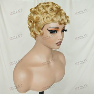 Kemy วิกผมสีบลอนด์สำหรับผู้หญิงผิวดำวิกผมมนุษย์แบบไม่ใช้กาว - Product Image 3