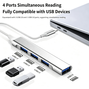 Type-C USB 3.0 4-Port Docking Station Expander Converter Hub Multi-Function Adapter Flash Drive Connector for <strong>Phones</strong> Laptop - Product Image 4