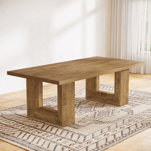 Maison traditionnelle salle à manger intérieure Table rectangulaire panneau en bois pur haut chambre café rectangulaire intérieur meubles de salle à manger - Product Image 5
