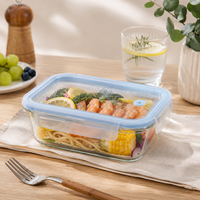Boîte de conservation alimentaire en verre borosilicate avec valve d'air brevetée, compatible micro-ondes, boîte bento pour la préparation des repas, personnalisable