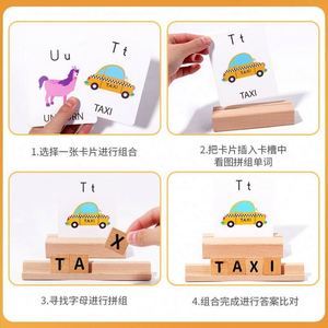 Kindergarten Alphabet Practice Letter Early Educational Wooden Toy Kids 100 Pieces Spelling Game - Product Image 4