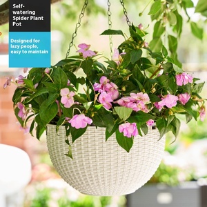 Panier de jardinière suspendu en <span class=keywords><strong>plastique</strong></span> <span class=keywords><strong>tressé</strong></span> épaissi-Pot de plantes succulentes et mural pour balcon/jardin - Product Image 1