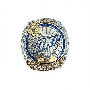 Bague <span class=keywords><strong>de</strong></span> championnat officielle Thunder 2025 en alliage avec cristaux et strass, vente directe d'usine, basketball, Oklahoma City - Product Image 1