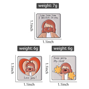 การ์ตูนพระเยซูรักคุณหมุดเคลือบฟังฉันเชื่อในคุณให้ลูกของฉันไปเรื่อยๆเข็มกลัดติดป้ายเครื่องประดับขายส่งหมุด - Product Image 6