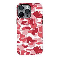 Film texturé camouflage combiné à une coque de protection brillante, adapté aux téléphones Apple.