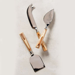 2025 nouveaux ensembles de couteaux à beurre d'ustensiles de cuisine de conception pour la maison meilleur vendeur ensemble de couverts en acier avec manche en bois pour l'utilisation de la vaisselle - Product Image 1