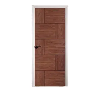 CASEN Hot sale in Europe Block pattern flush carved customized simple design pocket door design interior wooden doors