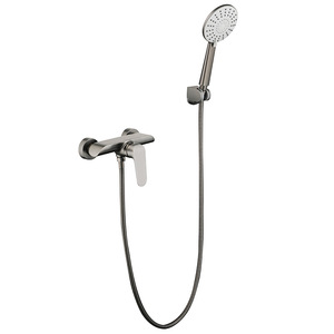 Minimalist Shower Set Rain <b>Spray</b> Round Head Ceramic Valve Single Handle Bathroom Faucet - Product Image 3