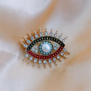 Épingles de mauvais yeux pour femmes, bijoux, broches en cristal strass, accessoires de vêtement, mode 2023