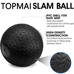 Palle mediche Slam Ball in PVC riempite di sabbia, personalizzabili, durevoli, lucide, nere, blu, verde acqua, arancioni, da 10-40 libbre, per allenamento di forza, fornitura di fabbrica - Product Image 4