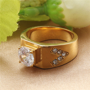 Crystal <b>Ring</b> Gold Color Geometric Design Claw Setting Wedding Women's Jewelry - Product Image 2