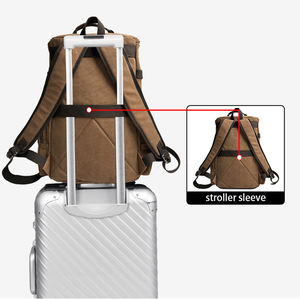 Custom Vintage Canvas <b>Backpack</b> Large Capacity Unisex Travel Rucksack Casual Daypack College <b>Backpack</b> for Men Women - Product Image 4