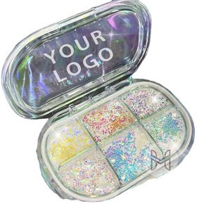 Paleta de Sombras de Ojos Biodegradables con Brillo, Ecológicas, Resistentes al Agua, en Gel, con 4/6 Colores - Product Image 5