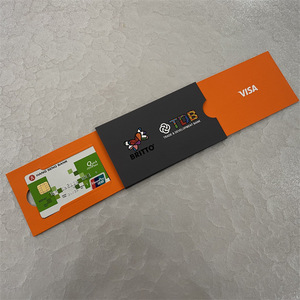 Britto Visa Card Holder <b>Slide</b> Out Box <b>Orange</b> Black UV Coated Reusable Rectangle Paperboard Packaging - Product Image 3