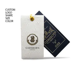 Tag Embossed Swing Fabric Seal Hang Recycled Luxury Cut Double Printing Name And Logo High End Garment Tags Hangtags
