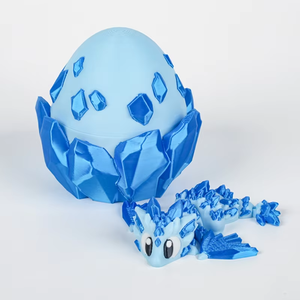 Adorable Dragón de Hielo Impreso en 3D con Huevo Glaciar, Mini Huevo de Dragón Misterioso, Juguete Coleccionable con Temática Glaciar de Plástico, Decoración - Product Image 6