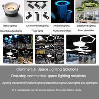 Luminaire suspendu hexagonal industriel en métal, luminaire de plafond géométrique LED pour salle de sport, supermarché, hall d'hôtel, taille personnalisée OEM