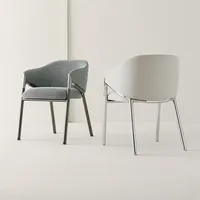 Современные роскошные легкие стулья в нордическом стиле с металлическими ножками для обеденной комнаты