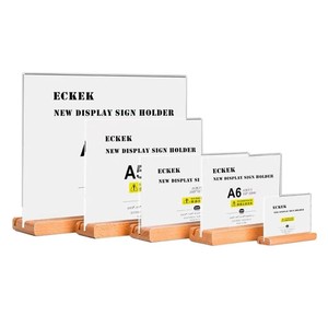 Double Sided A4/A5/A6 Menu <strong>Display</strong> Sign Holder 2mm Thick Eco-Friendly Acrylic Stand with Wood Base for Store <strong>Display</strong> - Product Image 6