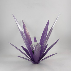 SYLVAN Adornos Creativos <span class=keywords><strong>de</strong></span> Hierro con Forma <span class=keywords><strong>de</strong></span> Flor <span class=keywords><strong>de</strong></span> <span class=keywords><strong>Agave</strong></span>, Artesanía <span class=keywords><strong>de</strong></span> <span class=keywords><strong>Tequila</strong></span>, Decoración LED para Patio Exterior con Simulación <span class=keywords><strong>de</strong></span> Phalaenopsis - Product Image 3