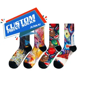 Conception personnalisée 360 chaussettes d'impression numérique chaussettes imprimées par sublimation 3D pour hommes