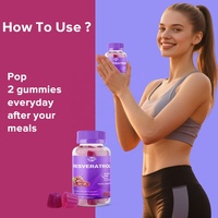 Haccp OEM ODM Gummies au Resvératrol Complément alimentaire au Resvératrol avec Quercétine, Pépins de raisin, Extraits de baies d'açai Soutien antioxydant