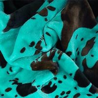 Couverture en polaire de luxe à imprimé vache turquoise sarcelle Ultra douce et chaude pour chambre à coucher confortable canapé canapé décor et idées cadeaux
