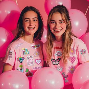 Lot de patchs thermocollants brodés Sweet Girl Bite Slogan Girl Power Superstar Kiss XOXO pour vêtements, jeans, sacs - Vente en gros - Product Image 6