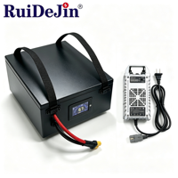Batterie lithium-ion personnalisée en termes de tension et de capacité avec chargeur et affichage numérique pour la patrouille des parkings et le fonctionnement des UGV