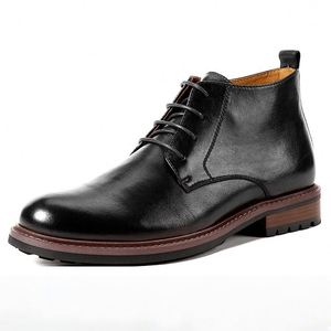 Botas de Trabajo para Hombre de Talla Grande, Botas Cortas Impermeables, Elegantes y Casuales para Caminar al Aire Libre, con Aumento de Altura, de Cuero Genuino para Otoño - Product Image 2