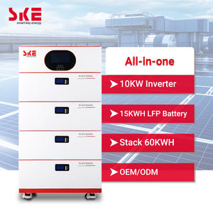 SKE 51,2 V 300AH Batería de litio Lifepo4 apilada 15KW 30KW 45KW 60KW Sistema de almacenamiento solar doméstico con inversor de 10KW Todo en uno 48V - Product Image 1