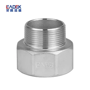 New Design ISO4144 SS304 NPT BSP BSPT Internal And External Thread Negative Reducing Forged Hex Bushing