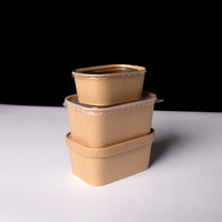 16 Kraftpapieren voedselboxen met deksel, rechthoekig, wegwerpbaar, voor afhaalmaaltijden, OEM, aangepast logo, groothandel, ecologisch, fastfoodverpakkingen