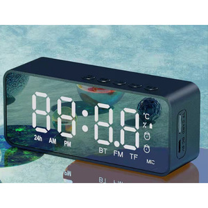 Led Mirror <b>Clock</b> With Bluetooth Speaker Temperature Display Rectangular Plastic Modern Design <b>Desk</b> <b>Clock</b> - Product Image 4