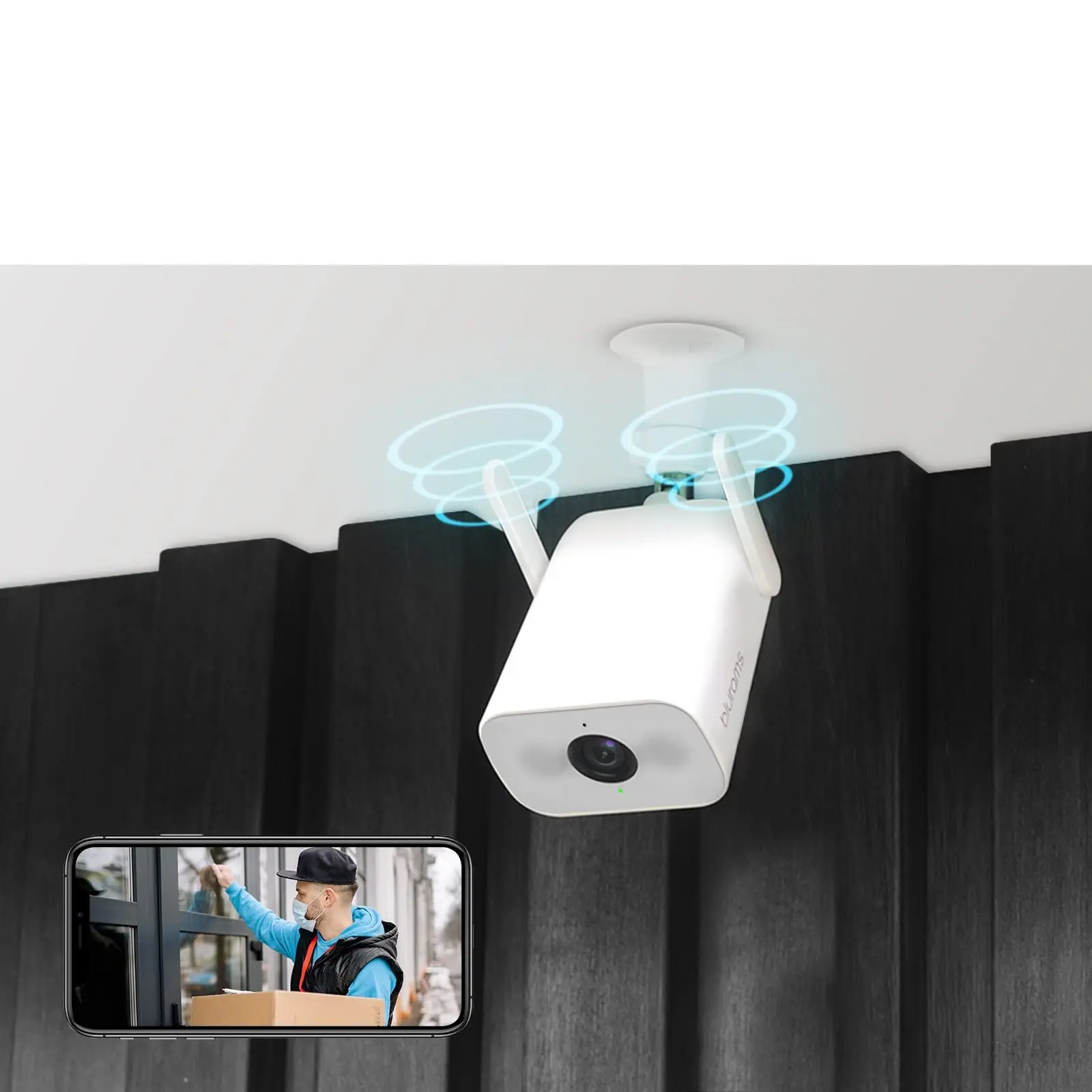 Home Night Vision IP66 Camera Waterproof Motion Detection Spotlight WiFi Surveillance Outdoor Camera with SD Card&Cloud Storage