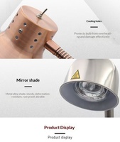 Lampe électrique moderne et simple en métal avec ampoule halogène pour la présentation chaude des aliments dans les restaurants, hôtels et services de restauration