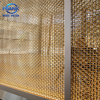 Malla Metálica Decorativa Arquitectónica de Alambre Plano Ondulado para Decoración de Paredes Interiores, Paneles de Gabinetes y Protección de Escaleras