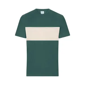 Camiseta orgánica con bloques de color, merchandising sostenible - Product Image 1