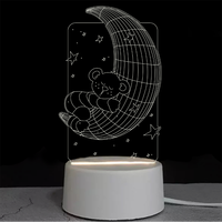 Illusion 3d Décor Acrylique Lumières Anime Lamparas Acrylique Table Bureau Base Led Noël Lampe Chambre Acrylique Led Base 3d Veilleuse