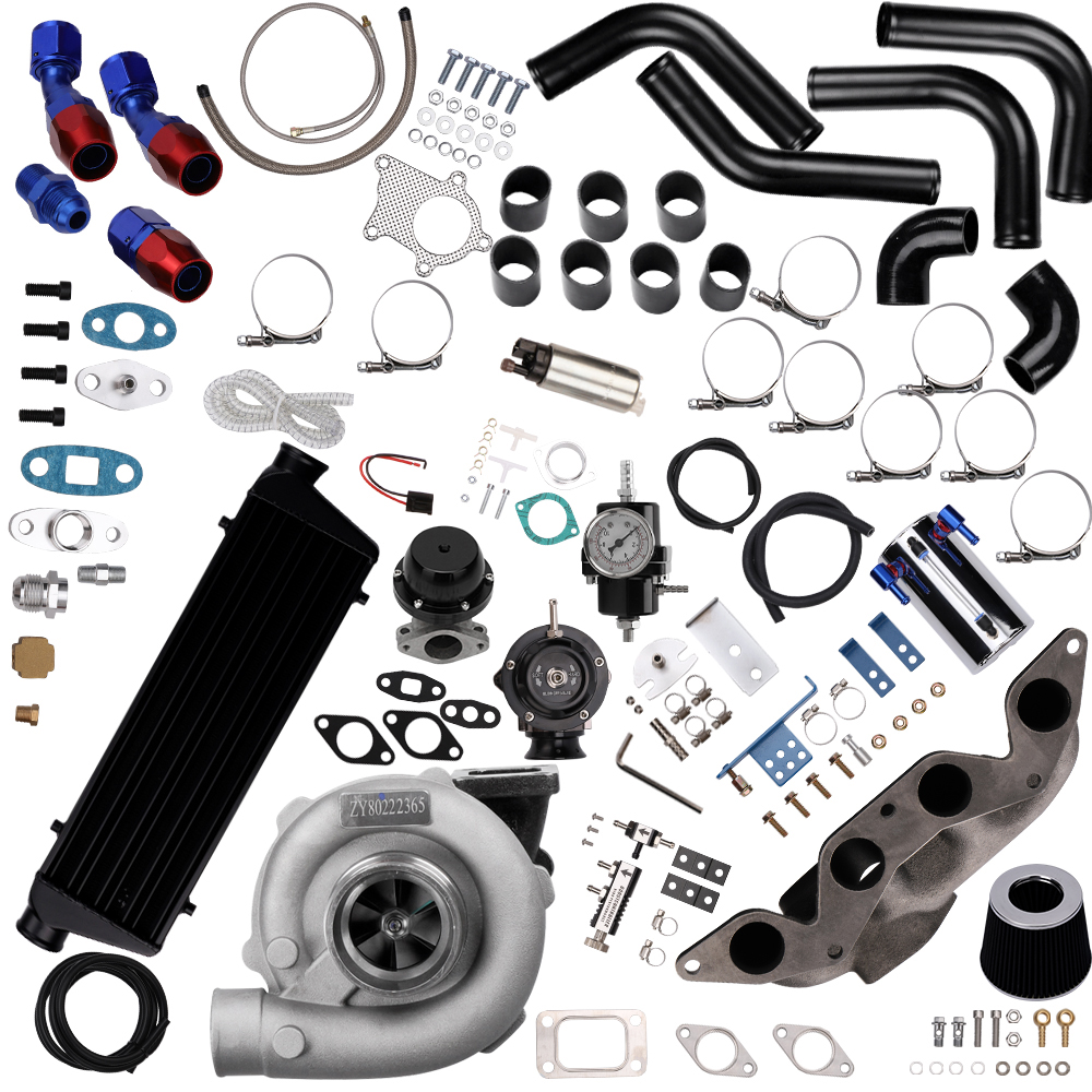 MaXpeedingrods T04E Turbo Kit Wastegate+Intercooler+Manifold 11PCS Kit for Honda Civic D17 EX Auto Parts Image 2
