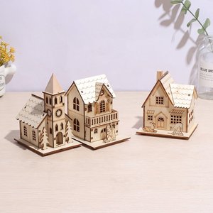 Décorations <span class=keywords><strong>de</strong></span> <span class=keywords><strong>Noël</strong></span> <span class=keywords><strong>en</strong></span> <span class=keywords><strong>bois</strong></span> écologiques, petites, lumineuses, pour bureau, fenêtre, bar, ornements personnalisés, marque DINGCHUAN - Product Image 1