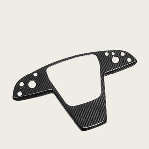 แผ่นปิดพวงมาลัยคาร์บอนไฟเบอร์คุณภาพสูงสำหรับเทสลารุ่น S รุ่น X <span class=keywords><strong>LR</strong></span> ลายสก๊อต2022อุปกรณ์ตกแต่งภายในรถยนต์ - Product Image 4