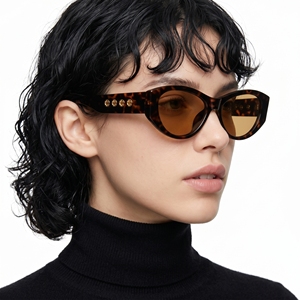 Occhiali da Sole Vintage Cat Eye Chunky Stile Anni '90 Y2K, Occhiali da Sole Retrò con <span class=keywords><strong>Logo</strong></span> Personalizzato OEM, Vendita all'Ingrosso UV400 - Product Image 2