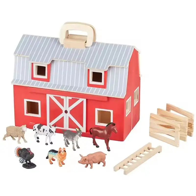 Holz Pferd Klapp- und Go-Stall Stau Puppenhaus Mini-Spielzeug