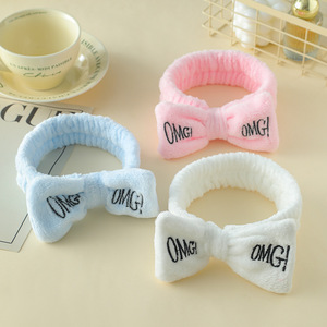 <span class=keywords><strong>Bandeau</strong></span> <span class=keywords><strong>de</strong></span> spa moelleux en tissu éponge avec nœud personnalisé pour le lavage du visage et les soins <span class=keywords><strong>de</strong></span> la peau, pour femmes et filles - Product Image 3