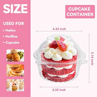 Boîte à gâteaux alimentaire empilable et verrouillable Supports à cupcakes individuels jetables en plastique transparent