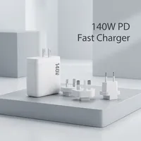 Chargeur rapide GaN 140W USB C PD3.1 avec prises interchangeables (EU/US/UK/AU) pour iPhone MacBook Samsung