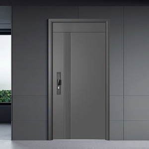 <span class=keywords><strong>Porte</strong></span> de sécurité de luxe sur mesure pour l'entrée de la maison - <span class=keywords><strong>Acier</strong></span> renforcé noir avec un design <span class=keywords><strong>architectural</strong></span> haut de gamme - Product Image 1