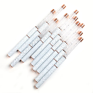 Ensemble de pinceaux pour liner UV avec logo personnalisé, manche en marbre orné de strass, poils Kolinsky et nylon pour la peinture d'art sur ongles - Product Image 6