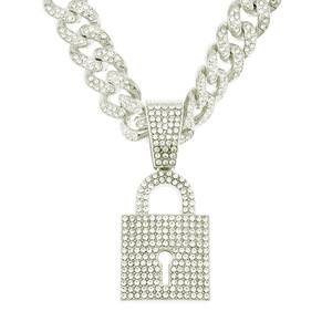 힙합 금도금 블링 락 펜던트와 13mm 마이애미 쿠반 체인 목걸이 (남성용 힙합 주얼리) - Product Image 6